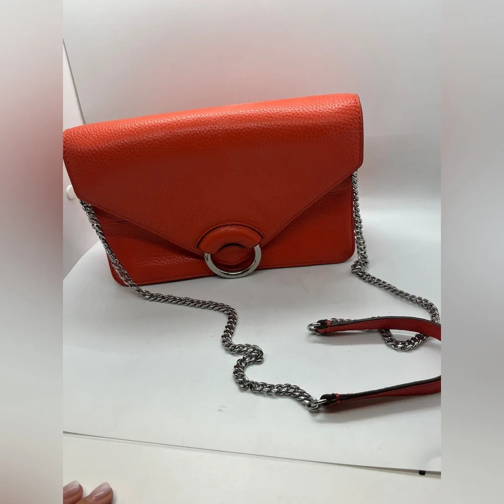 Banana Republic structured leather crossbody shoulder chic bag in Orange